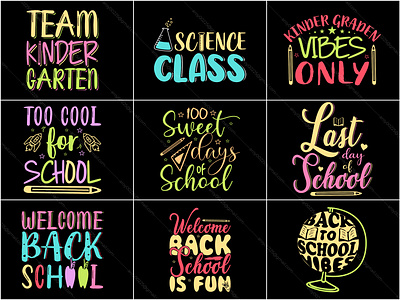Back to school typography t-shirt design bundle 1 back to school branding design fashion graphic design school t shirt design shirt shirt design t shirt t shirt design t shirt designer tee tees typography typography t shirt vector