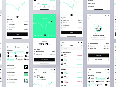 Investment & Stock Adviser App flow animation app business finance finance app financial financial app fintech invest investments investor minimal mobile application money online banking stock stock adviser stocks trading web ui