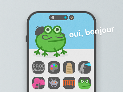 FRog the Designer app design character design designer figma france frog illustration meme mobile ui ui ui design