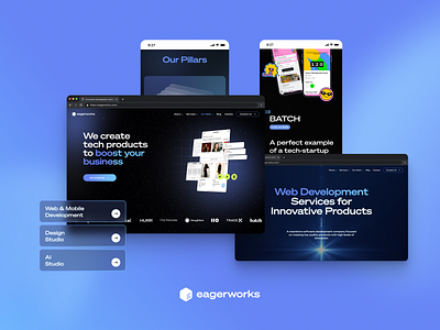 Eagerworks | New Website branding desktop graphic design mobile ui ui design ux uxui website