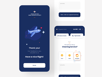 Plane Cleaning Management app ✈️💙 for Israel Airport Authority blue branding clean cleaning design digital art digital illustration graphic design illustration love night plane rate rating service thank you travel ui