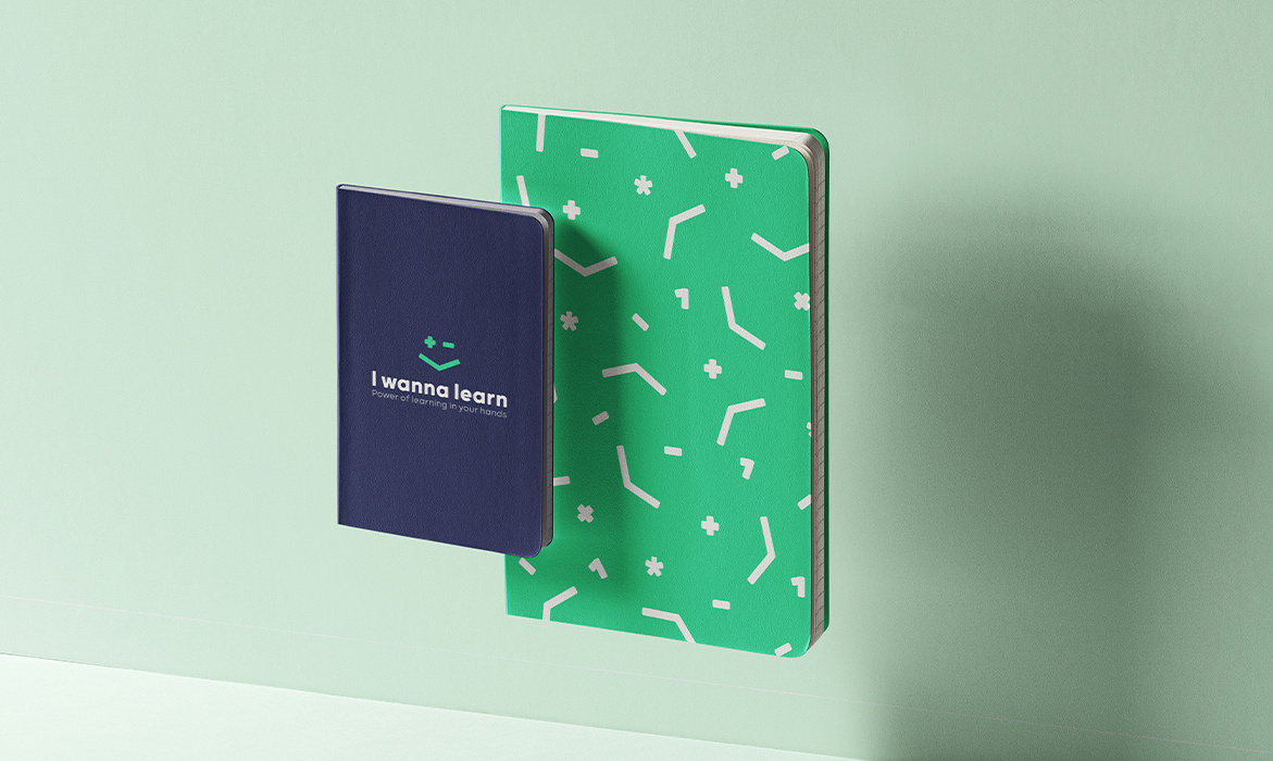 I wanna learn - Case Study book brand design branding case study education effendy face i wanna learn icons identity learning logo mark mathematics maths pattern platform playful smile symbol