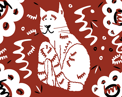 😺 cat digital illustration illustration inspiration pattern print