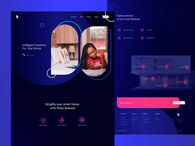 Intelligent Solutions appliances concept dark theme design system interior landing page smart home smart home app ui ux web design website