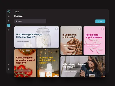Vision for insight Marketing — quantilope x The Design Crew ai automation b2b card dark mode dashboard data design desktop interface marketing product prototype search stories ui user experience user interface ux vision