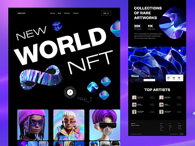 NFT Marketplace Website blockchain landing page metaverse nft nft art nft marketplace nft ui nft web nft website nft website design web design web3 website design