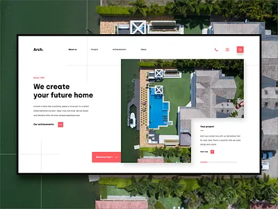 Home Architecture adobe xd architecture building hero house illustrator landingpage one page photoshop plans presentation real estate section ui ux webdesign website