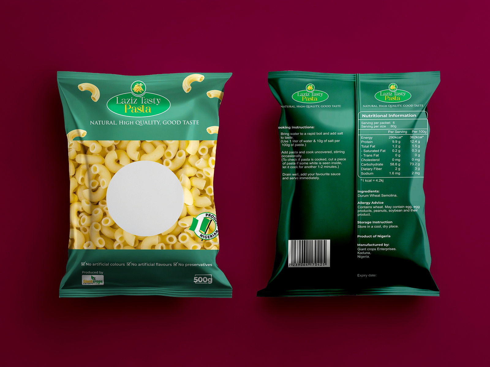 Pasta Pack Design by Samuel .B. Adebayo on Dribbble