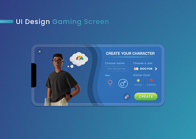UI Design of Gaming Screen animation app application design gaming mobile motion screen ui ux
