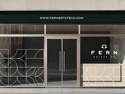 Real Estate Company Identity Storefront Design brand branding dallas design designer dfw fern flower freelance geometric graphic design green icon identity logo mark outdoor plant real estate store front