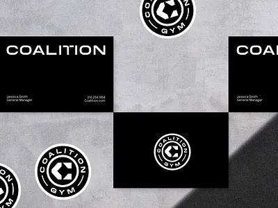 Coalition Gym Logo Brand Identity Design badge black brand branding business c card design fitness graphic design gym icon identity logo missouri seal sticker trainer wellness workout