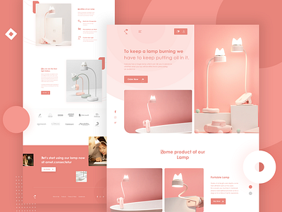 Lamp Product Landing Page color creative dribbbble homepage illustration lamb lamp lamps landing page landing page concept light minimal product psd design psd template templae ui ux design ui ux uiux designer website