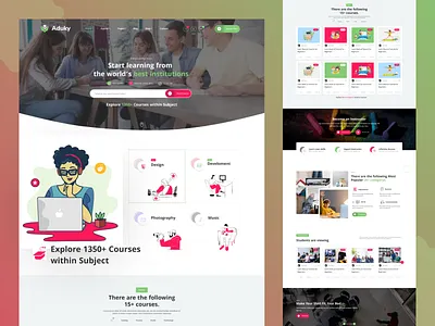 LMS landing page 3d agency animation branding business company corporate creative design graphic design illustration logo motion graphics ui