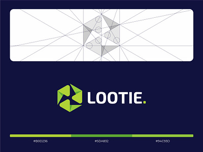 Lootie abstraction box cube green hiwow logo loot lootbox sign