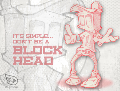 Sketchstories - It's simple... blockhead cartoon illustration chipdavid dogwings drawing funny illustration