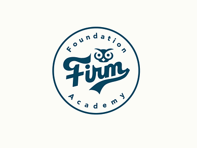 Firm academy american badge calligraphy custom firm flow foundation lettering logo logomaker retro script type unqiue vintage