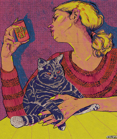 Diet Cat, 2021 artbook book cover illustration illustration poster art