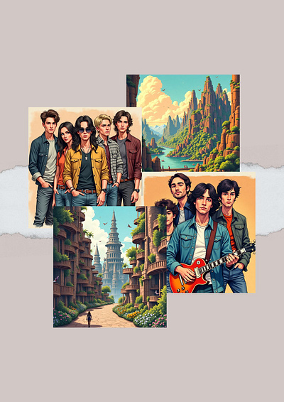 Epic Soundscapes – A Rock & Roll Fantasy Graphic Novel 🎨 2d adobe art artist design digital digital drawing graphic design illustration painting scene design