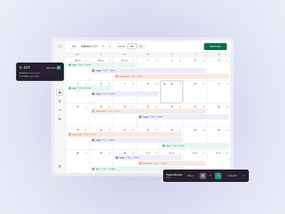 McDonald's Task Management app calendar day event logistics management manager mcdonalds month product table task timeline view