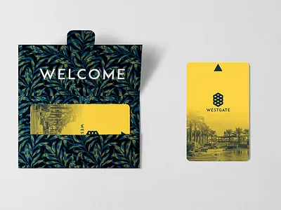 Westgate Hotel Key Card Design blue design branding design graphic design hotel illustration key card key design logo logo design relaxed resort tropical typography