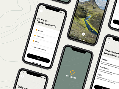 Outdoor app concept activity app ar augmented reality branding concept design hiking iphone outdoor product product design running trekking