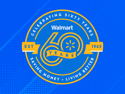 Celebrating the Big 6-0 for The World's Largest Retailer anniversary branding clothing corporate hats illustrator logo retail store walmart