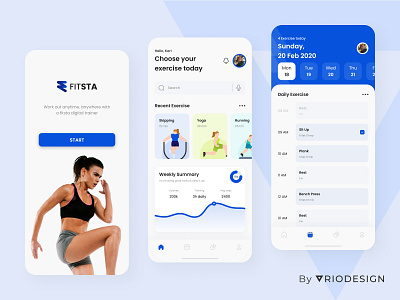 Fitsta Fitness Mobile app UI fitness app ui modern ui nutritional fitness ui ux