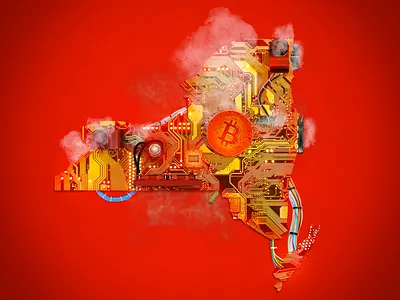 New York Crypto Mining State bitcoin computer cover crypto graphic design illustration magazine mining new york photoshop
