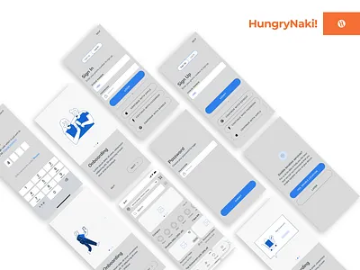 Wireframe design for HungryNaki! App app branding design foodapp hungrynaki mobileapp redesign ui ux