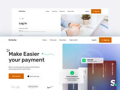 Finance service interface shot bank finance landing ui web design