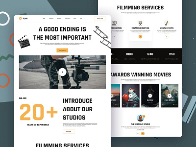 Film production houses - Flimo branding filmmakers finm production illustration movie typography vector web web design website