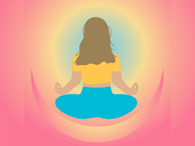 Illustration of a meditating yogi girl. Vector art branding design graphic design illustration illustrator logo typography девушка душа йога медитация