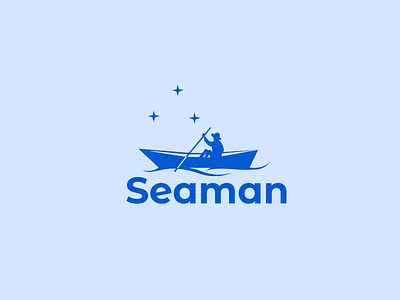Seaman logo boat brand branding design graphic design icon illustration logo man minimalism negative space ocean sailor sailor symbol sea seaman silhouette symbol ui vector