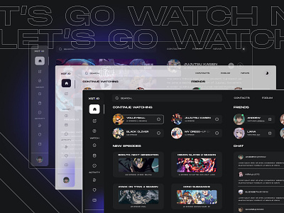 Anime website? anime awesome dark theme design dribbble figma site streaming service ui ux uxui watching website white theme