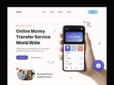 Online Banking Web Design app banking banking website dashboard finance finance website fintech web design fintech website hader hero landing page online banking payment transfer ui uiux ux web design web page website design