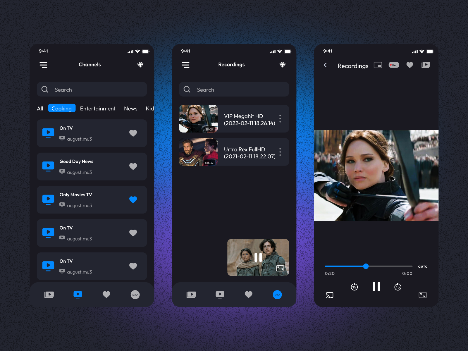 Example of IPTV Player Mobile App