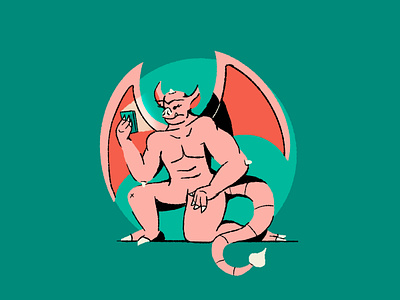 Gargoyle character demon evil gargoyle illustration inktober muscles procreate tail thirst trap wings