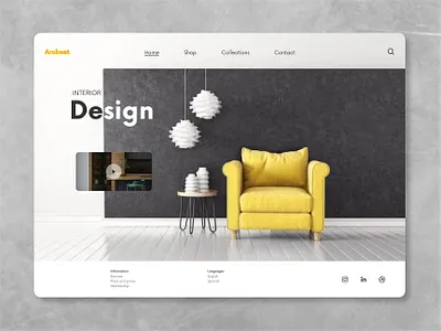 Interior Design architecture beautiful branding colors composition design graphic design inspiration interior landing living logo page room ui ux vector yelow