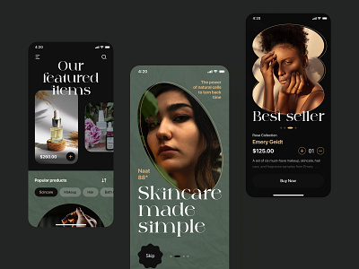 Skincare mobile app app app design applicaiton application design mobile mobile app mobile app design mobile application ui user experience user interface user interface app ux