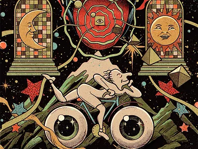 Bike Day acid bike cosmos drugs galaxy lsd mouth planet psychedelic retro space tongue trip trippy