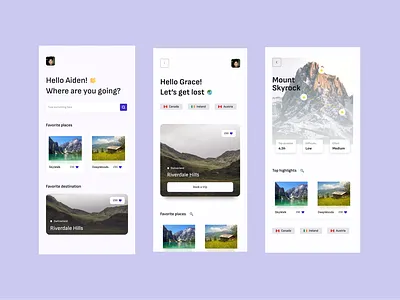 Trip app design ui ux