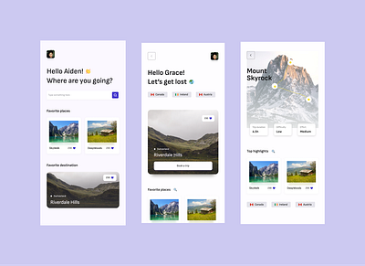 Trip app design ui ux