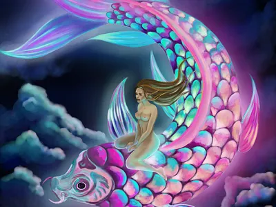 Fly me through the sky - Fantasy Art design illustration