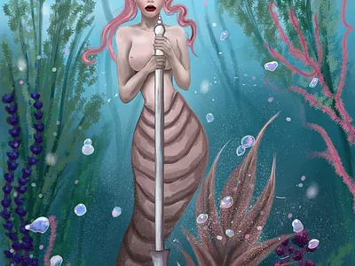Fantasy Art- Mermaid design illustration