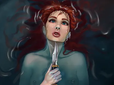 Sadness- Digital Portrait design illustration