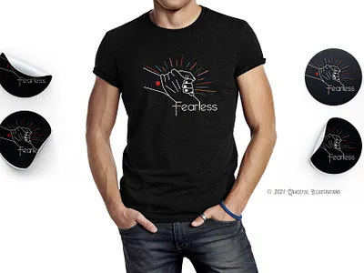 Fearless - Tee and stickers bible design fearless illustration jesus christ shirt stickers strong tee tshirt print vector