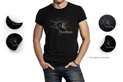 Fearless - Tee and stickers bible design fearless illustration jesus christ shirt stickers strong tee tshirt print vector