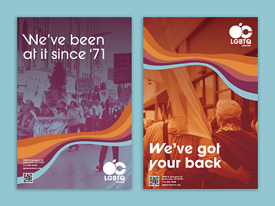 Posters for LGBTQ Center OC branding graphic design nonprofit poster print retro