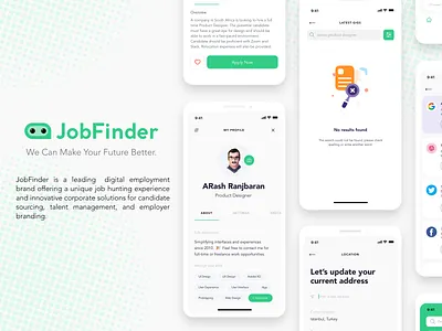 JobFinder Mobile App app branding design graphic design illustration logo typography ui ux vector
