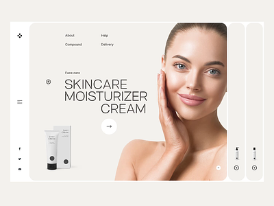 Cosmetics website hero section animation banner clean concept cosmetics cosmetology design ecommerce graphic hero section interface landing page light minimalism ui userinterface ux web webdesign